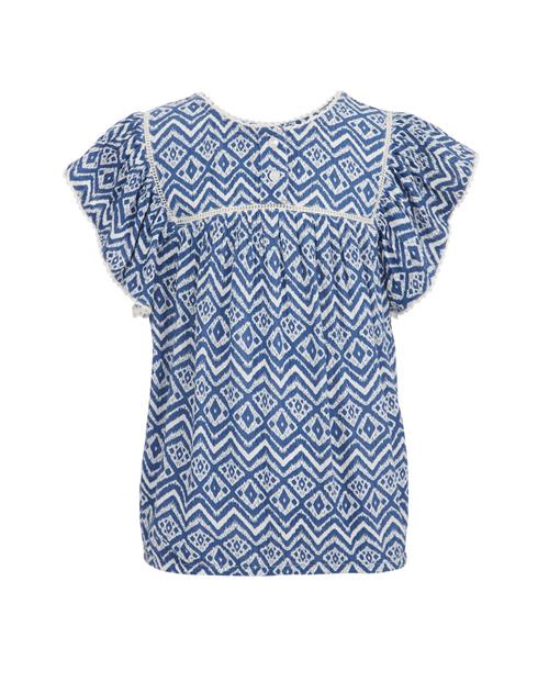 WE Fashion Bluse  navy / hvid