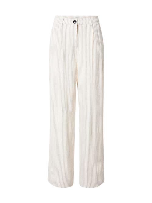 Lollys Laundry Bukser med lægfolder 'Tyler'  creme / sort