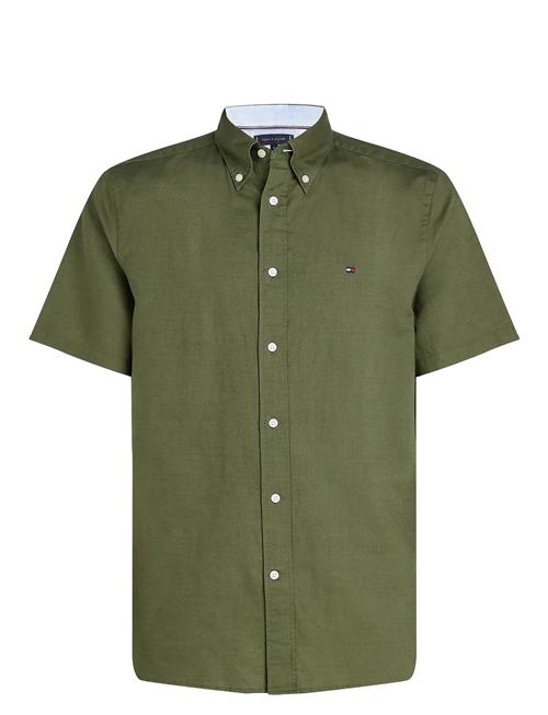 Linen Blend Solid Ss Rf Shirt Tommy Hilfiger Green