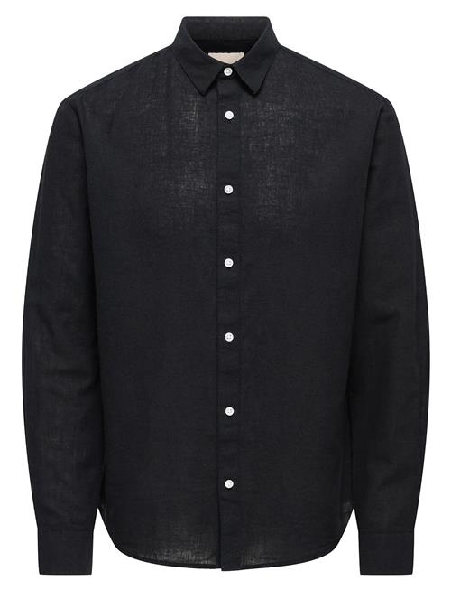 Onscaiden Life Ls Solid Linen Shirt Noos ONLY & SONS Black