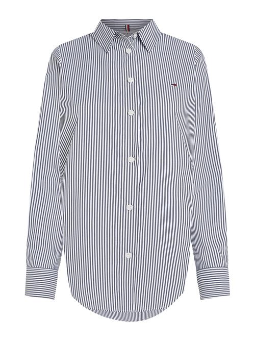TOMMY HILFIGER Bluse 'Ess'  natblå / hvid