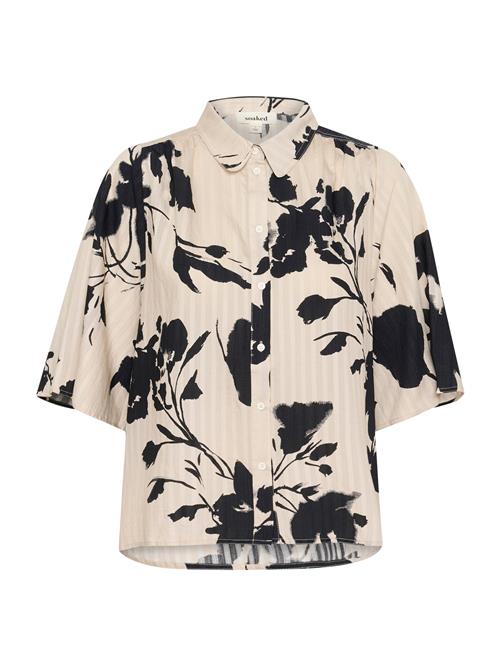 SOAKED IN LUXURY Bluse 'Daria Hela'  beige / sort