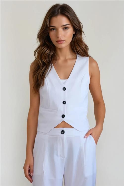 Natalie Vest - Hvid - XS - TeeShoppen