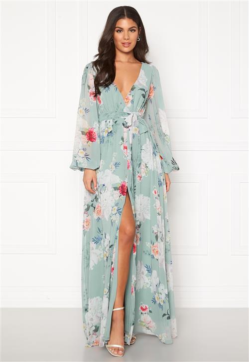 Goddiva Floral Chiffon Maxi Dress