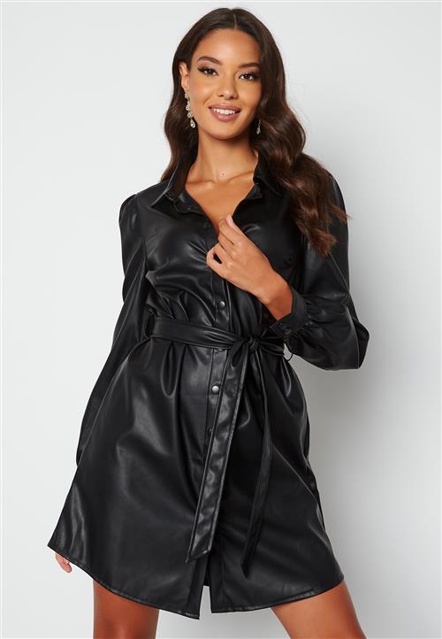 Chiara Forthi Faye faux leather shirt dress