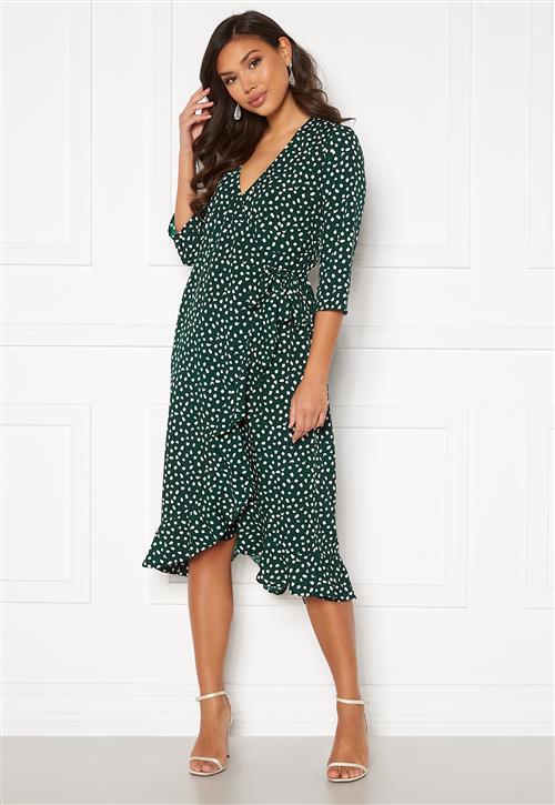 VERO MODA Henna 3/4 Wrap Calf Dress