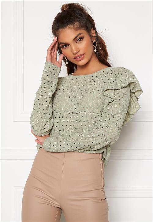 Pieces Christy LS Frill Top