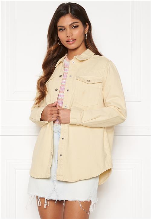 Pieces Gray LS Denim Shacket