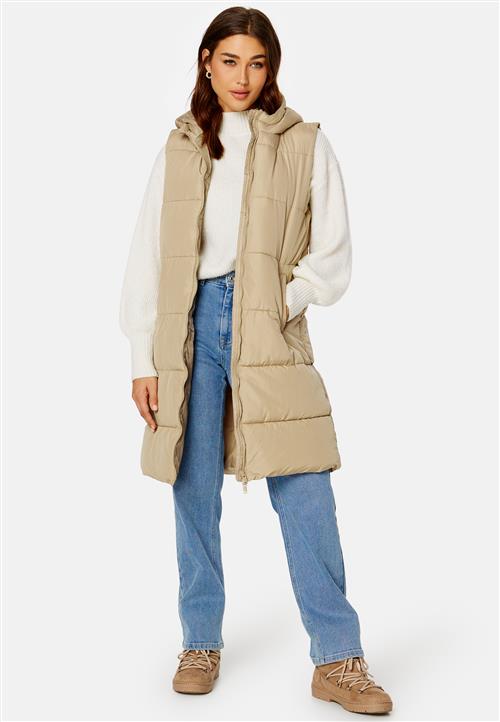 Pieces Bee New Long Puffer Vest