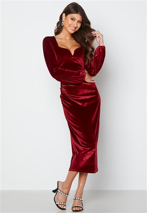 BUBBLEROOM Rudina puff sleeve velvet dress