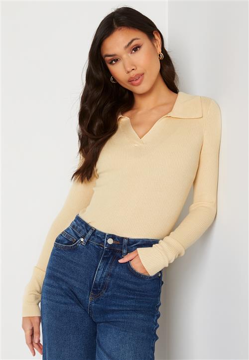 Pieces Hartley LS V-Neck Polo Knit