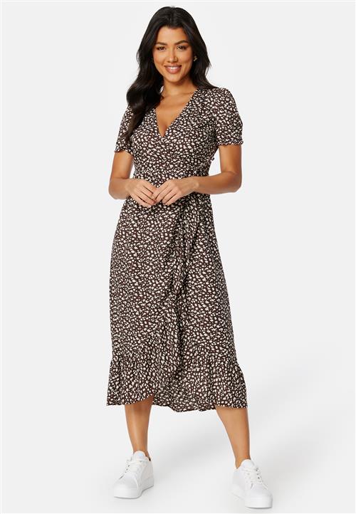 Happy Holly Evie puff sleeve wrap dress