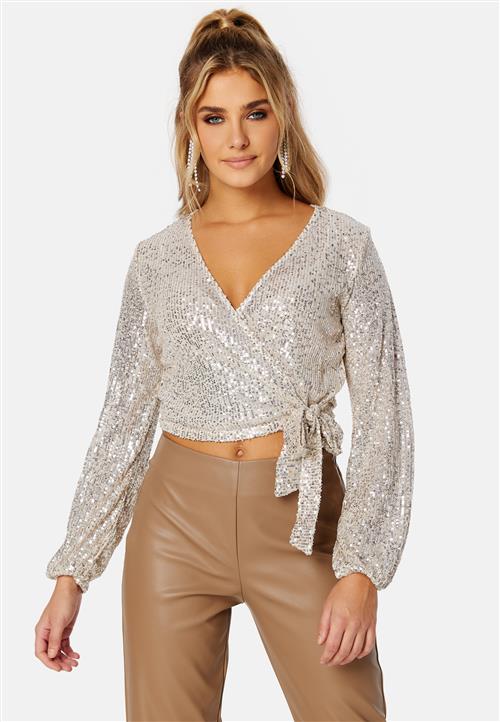 Pieces Delphia LS Wrap Top