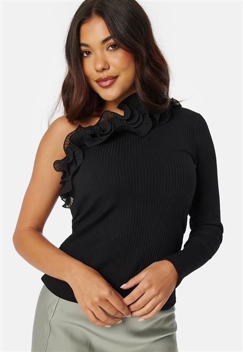 VILA Mia One Shoulder Flounce Top