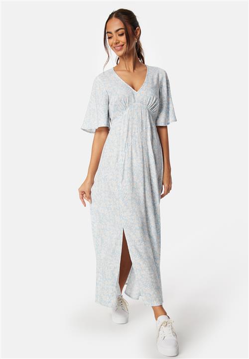 Happy Holly V-neck Slit Viscose Dress
