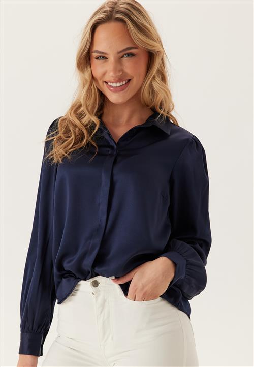 BUBBLEROOM Satin Puff Sleeve Shirt