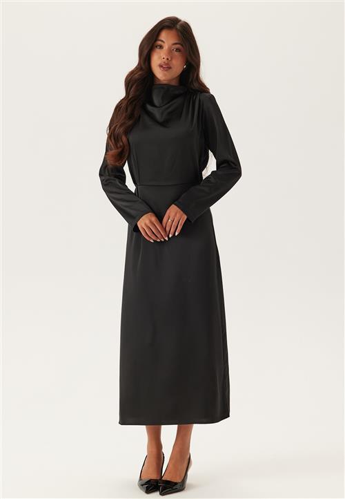 Bubbleroom Occasion Satin High Collar Midi Dress