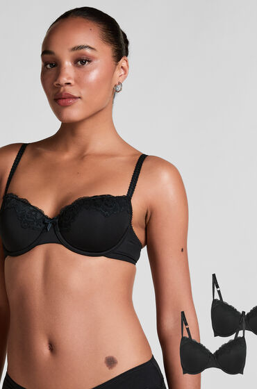 Hunkemöller 2-styks-pakke formstøbt bøjle-bh sort
