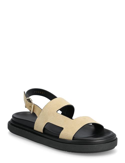Lorelei Suede Beige Leather Sandals ALOHAS Yellow