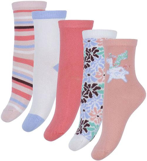 Name It Strømper - 5-Pak - NmfVinni - Bright White/Floral AOP