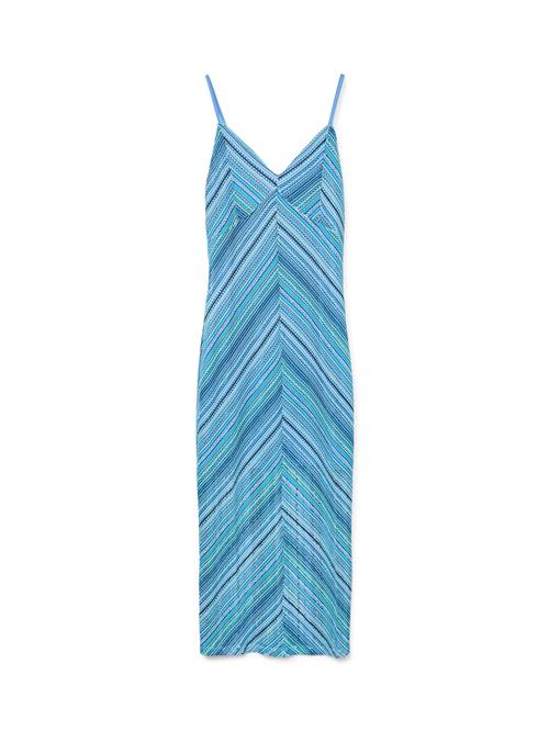 VERO MODA Strikkjole 'VMDEMI'  marin / turkis / himmelblå / hvid