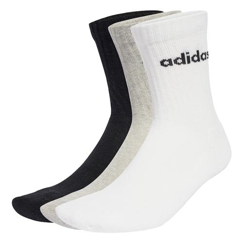 ADIDAS SPORTSWEAR Sportssokker 'Linear Crew Cushioned 6 Pair Pack'  grå / sort / hvid