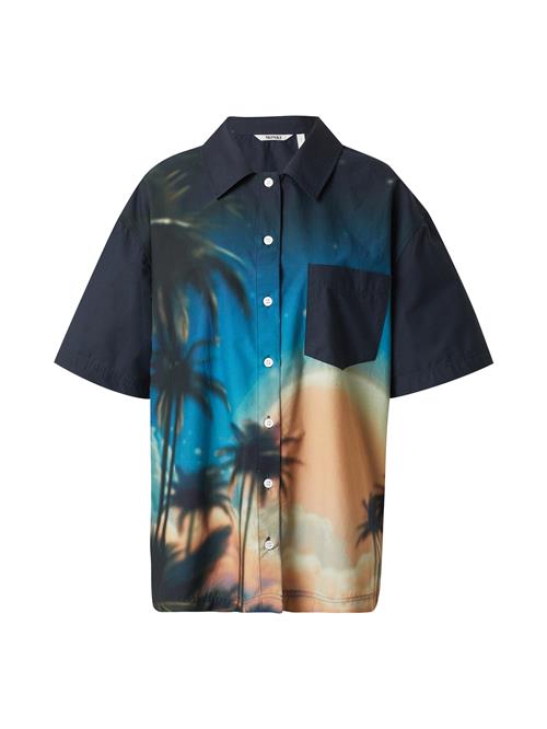 Monki Bluse  blå / lyseblå / orange