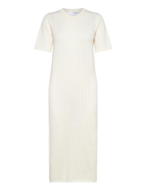 Slfhelena 2/4 Knit Dress Selected Femme White