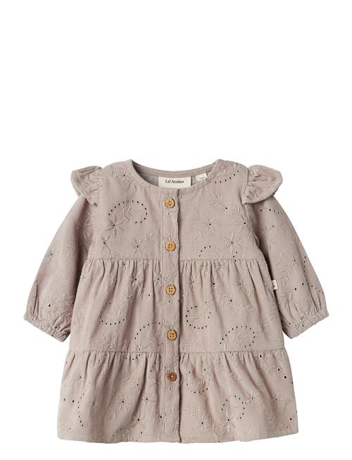 Se Nbfbine Ls Loose Cord Dress 6115-Cg Lil Lil'Atelier Beige ved Booztlet