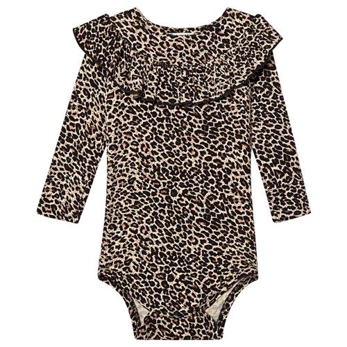MarMar Copenhagen Bibbi Leo Babybody Beige 6 Months  Brun Dyr 6 måneder  kvinde