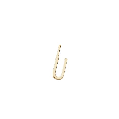 Design Letters Bogstav U Vedhæng i Guld på 10 mm One Size    One Size  Unisex