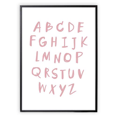 XO Posters Poster Alphabet Pink 30 x 40 cm  Lyserød  30 x 40 cm  Unisex