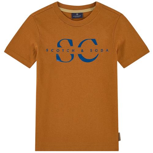 Scotch & Soda Logo Print T-shirt Tobacco 10 Y  Brun  10 år  mand