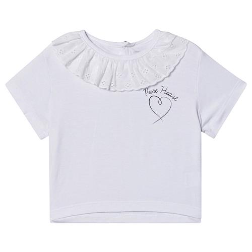 Raspberry Plum Joy Ruffle Collar T-Shirt Hvid 12 months    12 måneder  kvinde