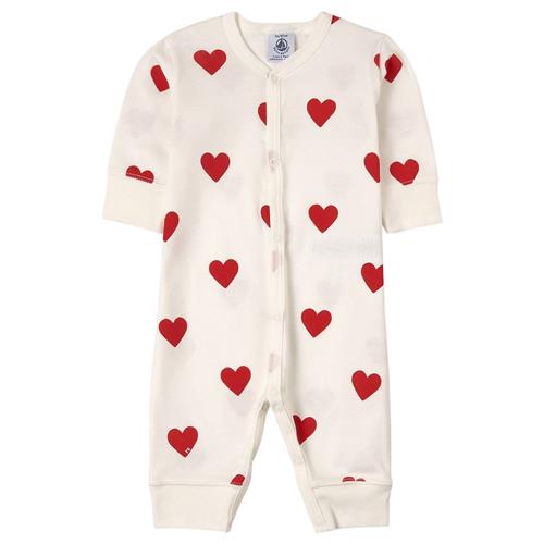Petit Bateau Hjertemønstret Heldragt Hvid 36 months  Hvid  36 måneder  kvinde