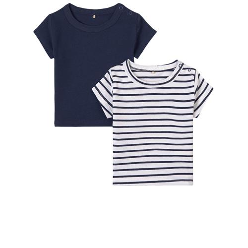 A Happy Brand 2-pak T-shirter Navyblå 62/68 cm  Marineblå  62/68 cm  Unisex