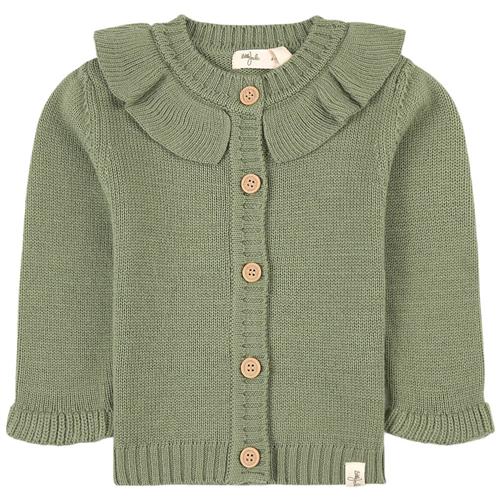 Little Jalo Flounce Strikket Cardigan Khaki 56 cm  Grøn  56 cm  kvinde