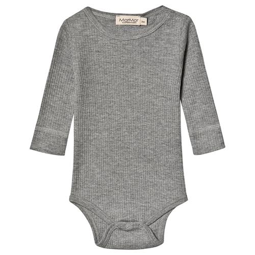 MarMar Copenhagen Rib Babybody Gråmeleret 6 Months  Grå  6 måneder  Unisex