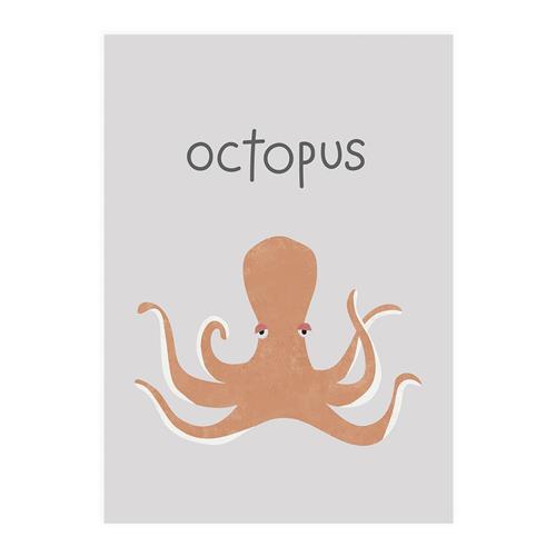 XO Posters Poster Octupus One Size  Orange.  One Size  Unisex