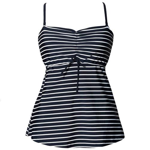 Boob Fast Food Tankini Stripe Black/Off White XS    XS  kvinde