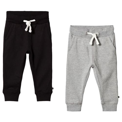 Minymo 2-Pack Basic Sweatpants Anthracite Black 92 cm (1,5-2 Y)    92 cm (1,5-2 år)  Unisex