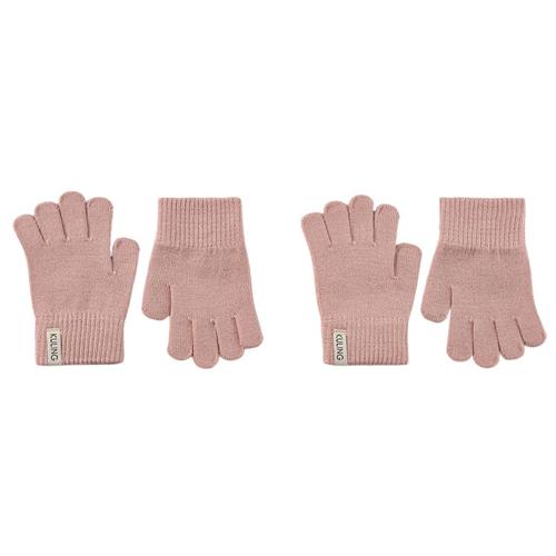 Kuling Magic 2-pak Handsker I Uld Lyserød 4-6 Y  Lyserød  4-6 år  Unisex