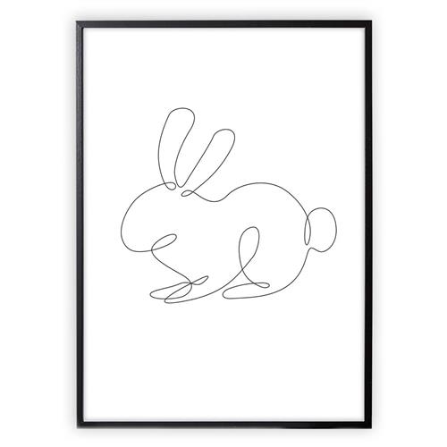 XO Posters Poster Rabbit Lines One Size  Sort  One Size  Unisex
