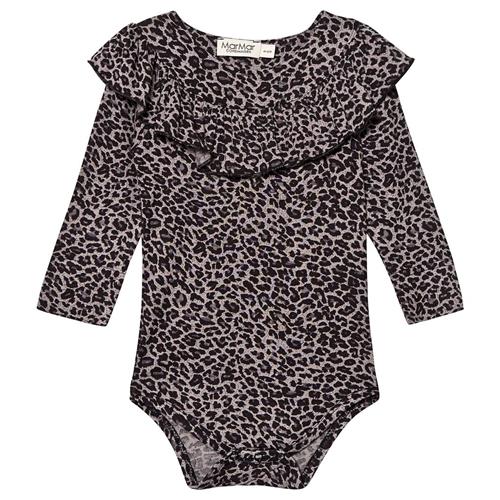 MarMar Copenhagen Bibbi Leo Babybody Grå 6 Months  Grå Dyr 6 måneder  kvinde