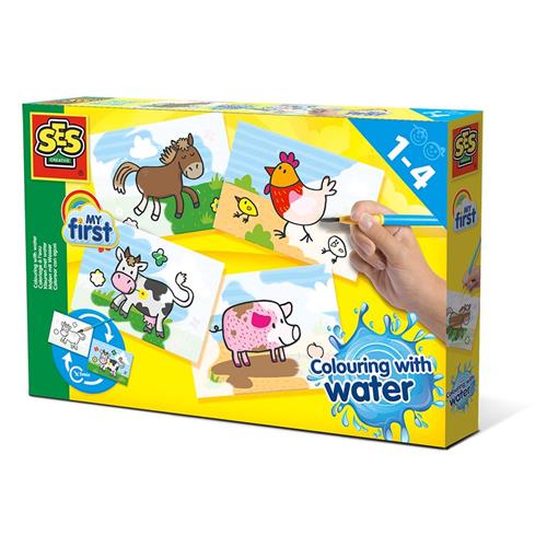 SES Creative Mit Første Male Med Vand-sæt Med Bondegårdsdyrer 1-4 Y      Unisex