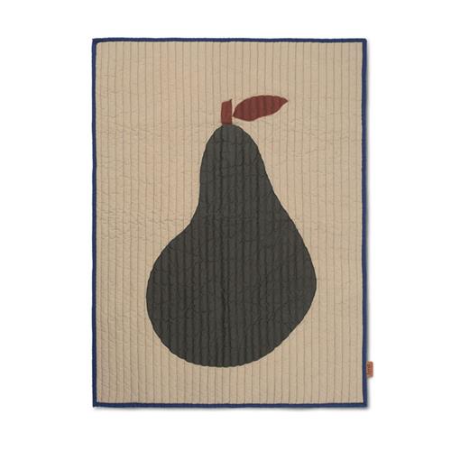 ferm LIVING GOTS Quiltet Tæppe Med Pære Sand 3-6 Y      Unisex