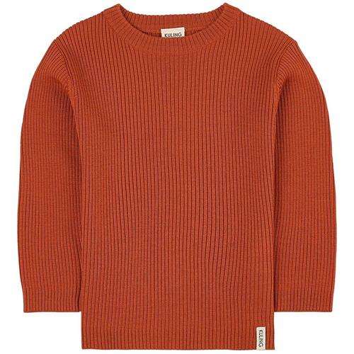Kuling Ribstrikket Uldsweater Rust 98/104 cm  Orange.  98/104 cm  Unisex