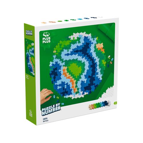 Plus-Plus Puzzle By Number Earth Byggesæt One Size  Blå  One Size  Unisex