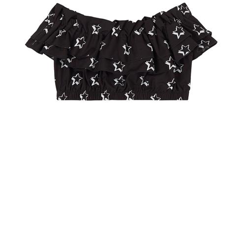 Monnalisa Stjernetryk Croptop Sort 4 Y  Sort  4 år  kvinde