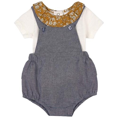 Absorba Romper Sæt Blue Chambray 3 Months  Blå  3 måneder  kvinde